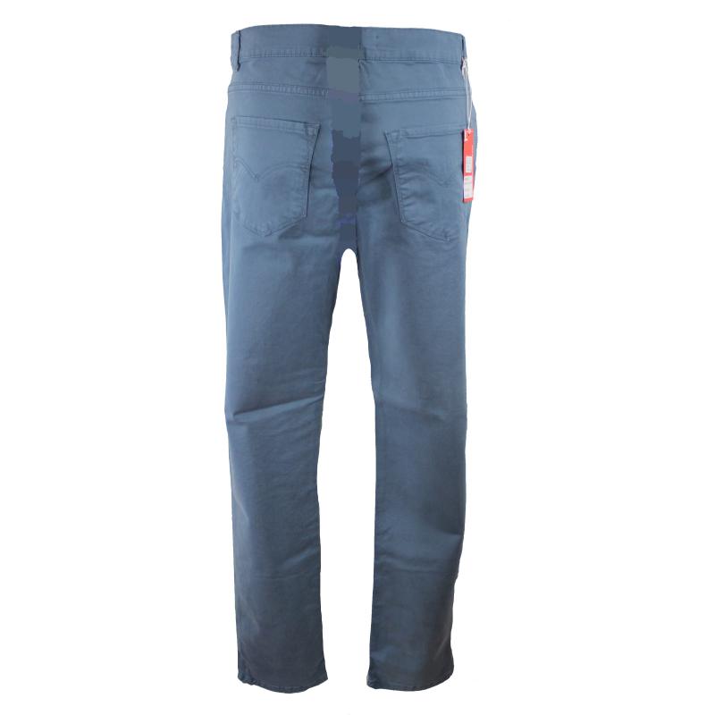 UOMO PANTALONE 5 TASCHE MADE IN ITALY VITA REGOLARE GAMBA DRITTA COTONE ELASTICIZZATO 4 STAGIONI