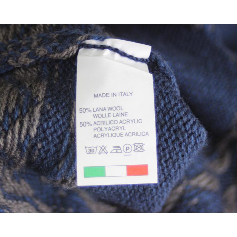 GOLF UOMO POLO BOTTONI LANA MADE IN ITALY MAGLIONE FANTASIA