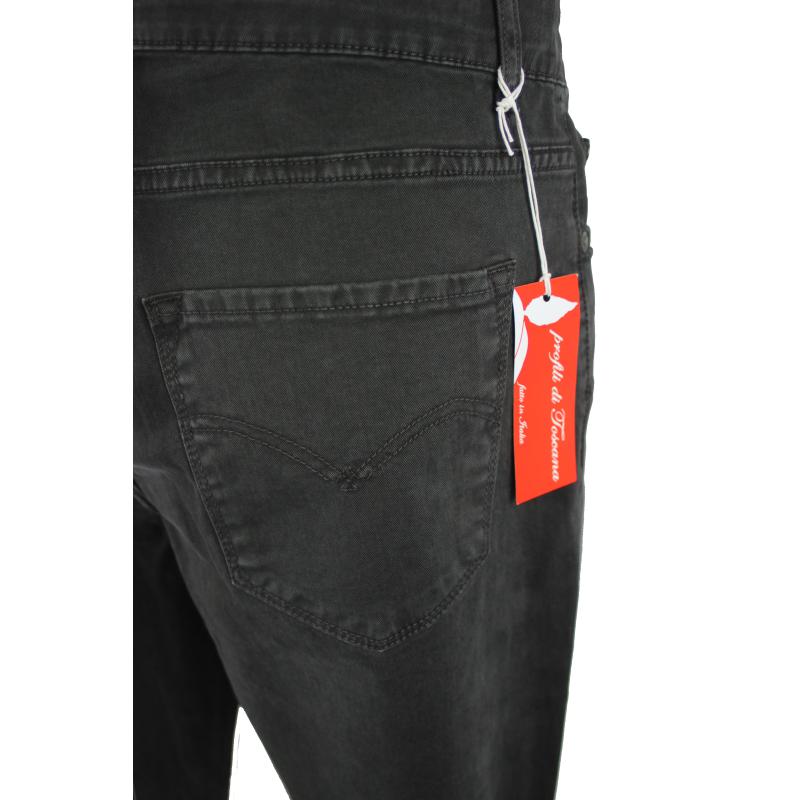 UOMO PANTALONE 5 TASCHE MADE IN ITALY VITA REGOLARE GAMBA DRITTA COTONE ELASTICIZZATO 4 STAGIONI