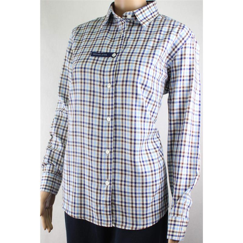 CAMICETTA FLANELLA DA DONNA 100% COTONE QUADRI TG.S-XXL VESTIBILITÀ CLASSICA 12