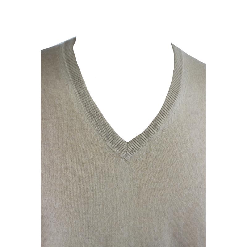 .PULLOVER UOMO SCOLLO V PURO CASHMERE 100% MADE IN ITALY.GOLF V TG.M a TG.3XL