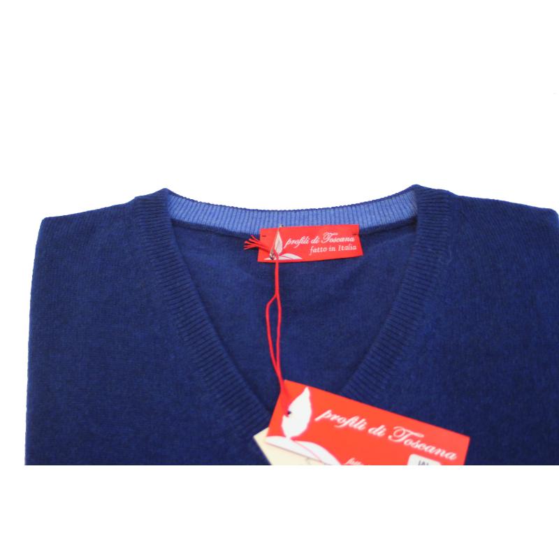 .PULLOVER UOMO SCOLLO V PURO CASHMERE 100% MADE IN ITALY.GOLF V TG.M a TG.3XL