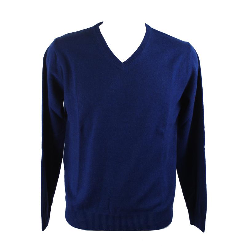 .PULLOVER UOMO SCOLLO V PURO CASHMERE 100% MADE IN ITALY.GOLF V TG.M a TG.3XL