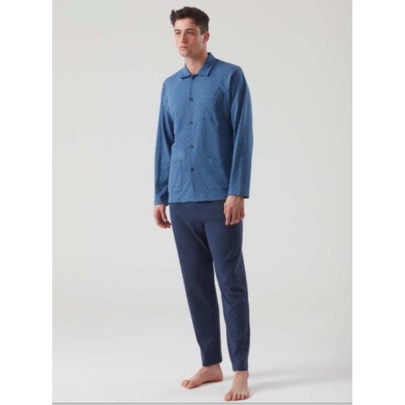PIGIAMA UOMO RAGNO APERTO CALDO COTONE INTERLOCK ART.U541N7