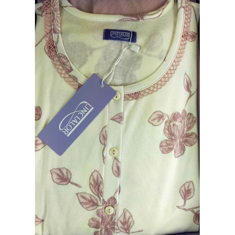 .PIGAMA DONNA LINCLALOR CALDO COTONE SERAFINO FINO TG.64 TAGLIE FORTI E CALIBRATE ART.92764 INTERLOCK