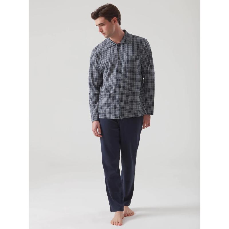 PIGIAMA UOMO RAGNO APERTO CALDO COTONE INTERLOCK ART.U553N7