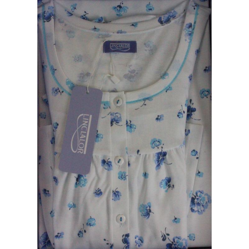 CAMICIA NOTTE LINCLALOR 100% COTONE MAGLINA FINO TAGLIA 64 TAGLIE FORTI E CALIBRATE ART.74673/4