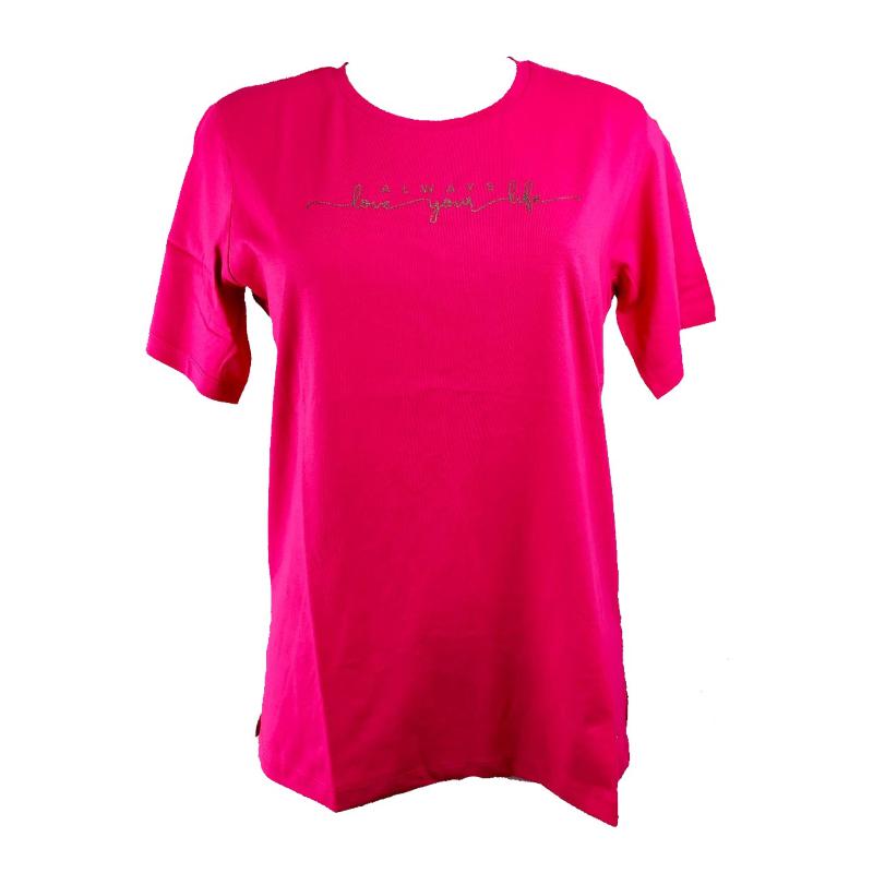 .MAGLIETTA DONNA CAMPAGNOLO MANICA CORTA 100% COTONE ART.2K7836 FUXIA