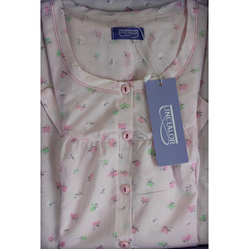 .CAMICIA NOTTE LINCLALOR IN STOFFA MANICA CORTA 100% COTONE MANICA RAGLAN SERAFINO ART.30825