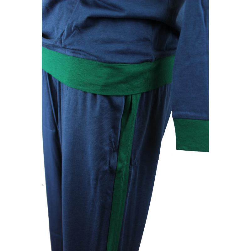 .PIGIAMA UOMO RAGNO MAGLINA DI PURO COTONE SCOLLO A V ART.U653N2