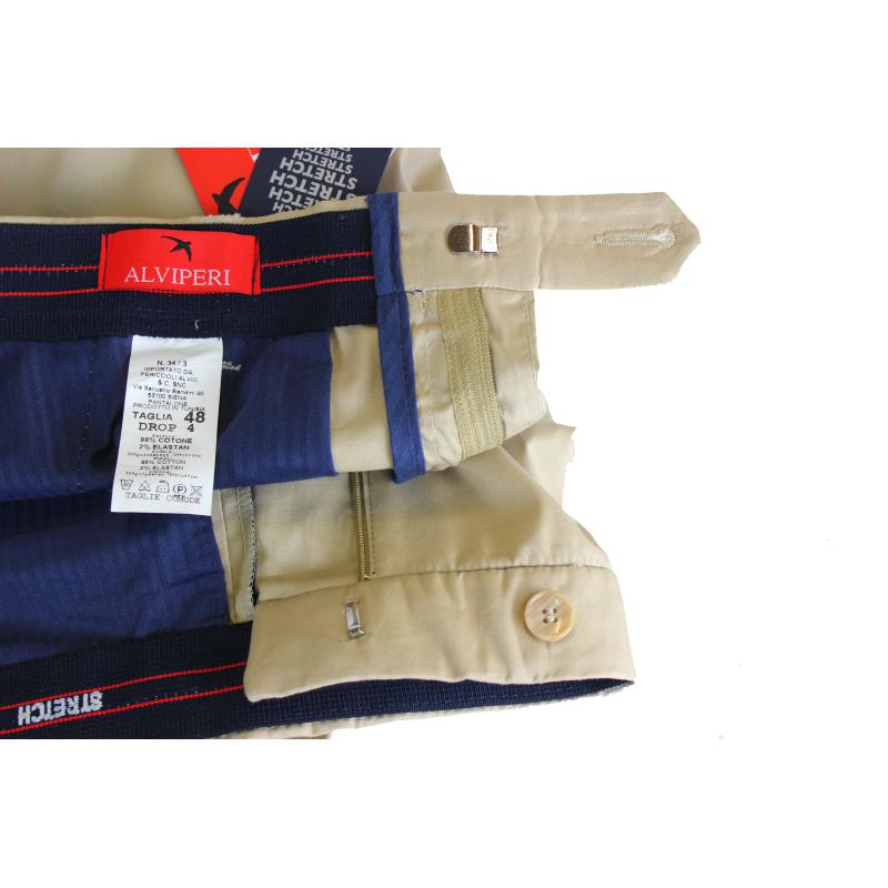 UOMO PANTALONE CLASSICO COTONE ELASTICIZZATO TAGLIE COMODE VITA ALTA CINTOLO CON ELASTICO