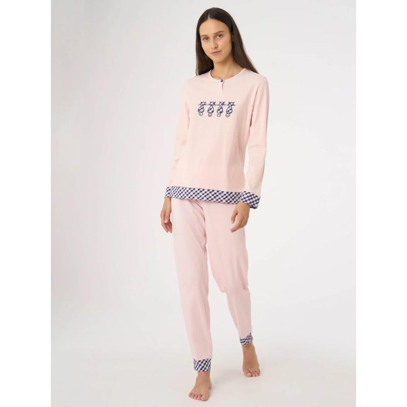 .PIGIAMA DONNA RAGNO PURO COTONE MAGLINA ART.DF97NP SERAFINO