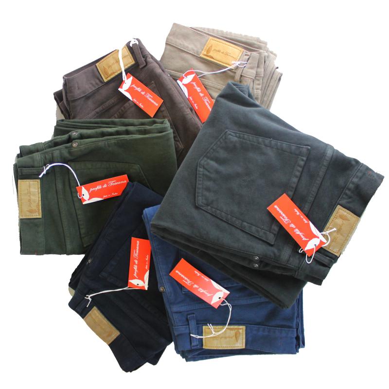 PANTALONE UOMO 5 TASCHE MADE IN ITALY VITA REGOLARE GAMBA DRITTA COTONE INVERNALE ELASTICIZZATO ART.IESA
