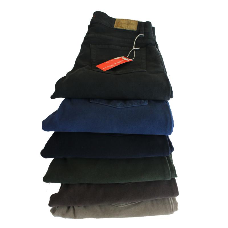PANTALONE UOMO 5 TASCHE MADE IN ITALY VITA REGOLARE GAMBA DRITTA COTONE INVERNALE ELASTICIZZATO ART.IESA