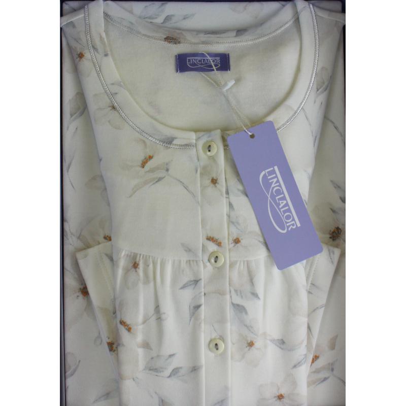 CAMICIA NOTTE LINCLALOR CALDO COTONE 100%  MAGLINA MANICA RAGLAN TAGLIE FORTI E CALIBRATE FINO ALLA TG.64 ART.92893/4