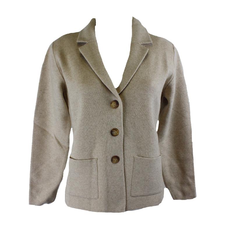 GIACCA DONNA CON COLLO E TASCHE MADE IN ITALY MISTO LANA ART.20147