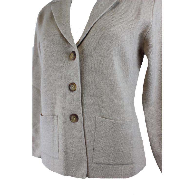 GIACCA DONNA CON COLLO E TASCHE MADE IN ITALY MISTO LANA ART.20147