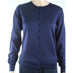 GIACCA DONNA BOTTONI COLLO COREANA MERINOS 80% MADE IN ITALY BLU