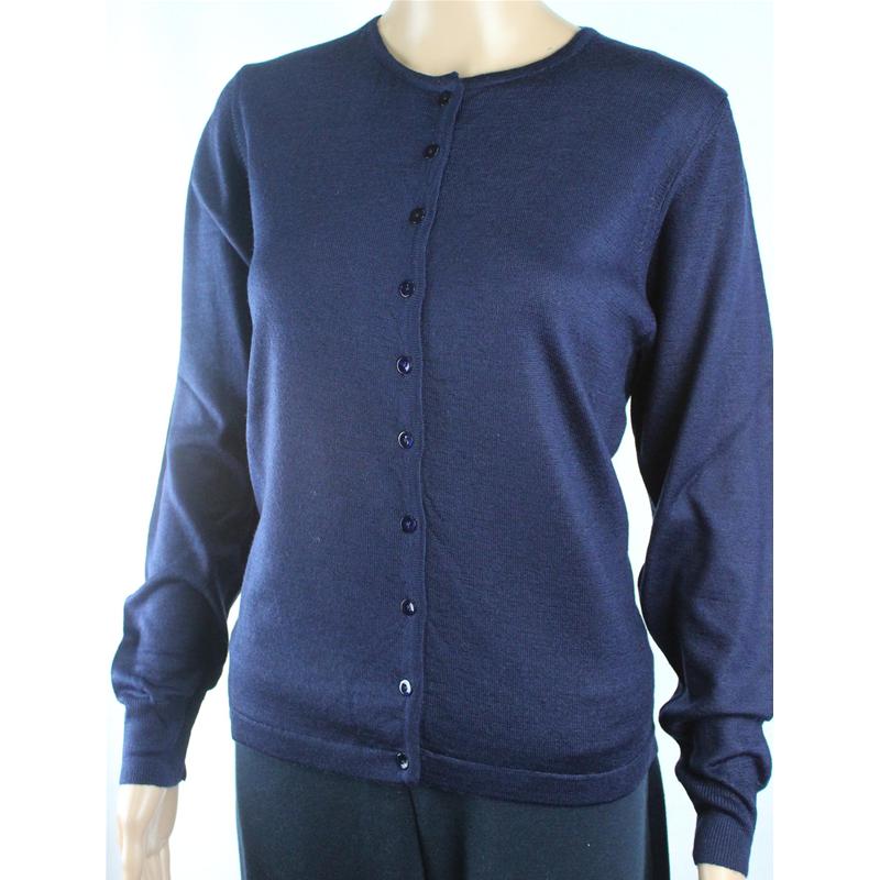 GIACCA DONNA BOTTONI COLLO COREANA MERINOS 80% MADE IN ITALY BLU