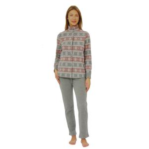 .PIGIAMA DONNA COTTON ECO PILE RAGNO APERTO CON COLLETTO ART.DM09N7