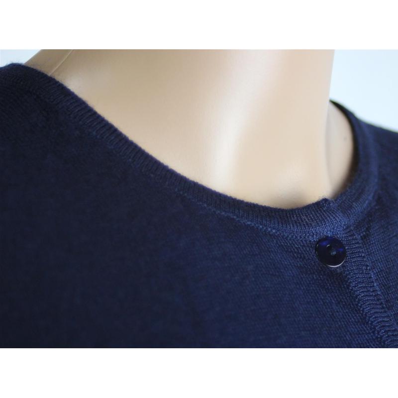GIACCA DONNA BOTTONI COLLO COREANA MERINOS 80% MADE IN ITALY BLU