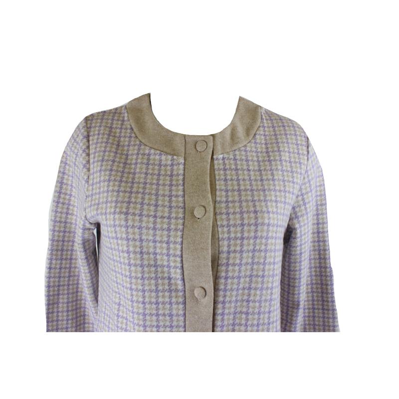 PIGIAMA DONNA COTTON ECO PILE RAGNO APERTO BOTTONI GIROCOLLO ART.DM13N6