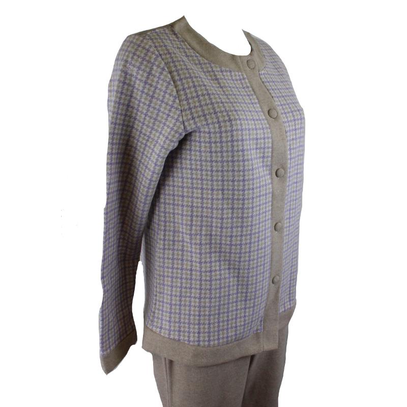 PIGIAMA DONNA COTTON ECO PILE RAGNO APERTO BOTTONI GIROCOLLO ART.DM13N6