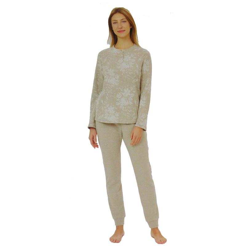 PIGIAMA DONNA RAGNO COTTON ECO PILE SERAFINO GIROCOLLO ART. DM10N1