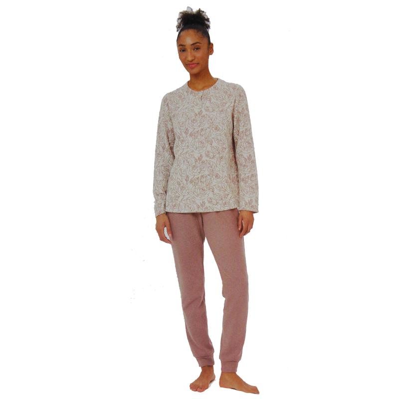 .PIGIAMA DONNA RAGNO COTTON ECO PILE SERAFINO GIROCOLLO ART.DM08N1