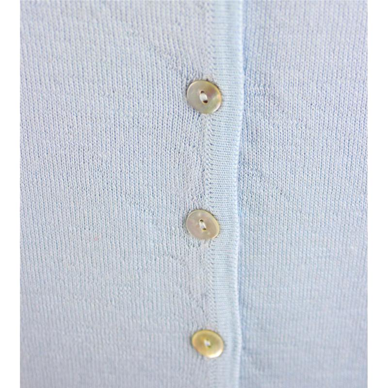 GIACCA DONNA BOTTONI COLLO COREANA MERINOS 80% MADE IN ITALY CIELO