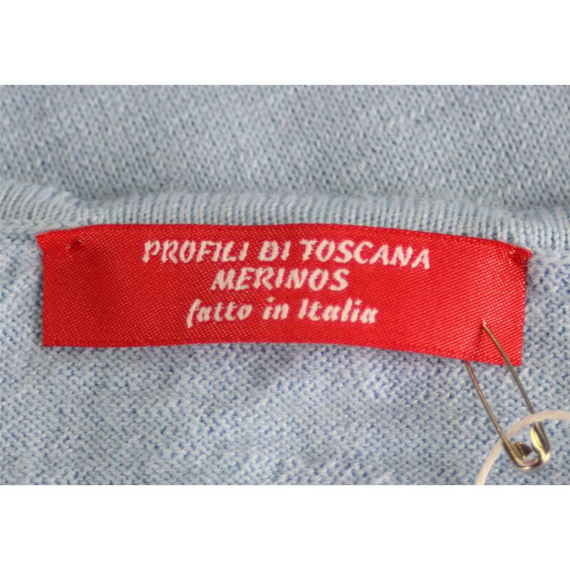 GIACCA DONNA BOTTONI COLLO COREANA MERINOS 80% MADE IN ITALY CIELO