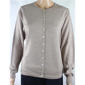 GIACCA DONNA BOTTONI COLLO COREANA MERINOS 80% MADE IN ITALY SABBIA
