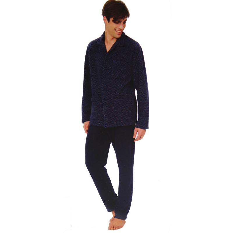 PIGIAMA UOMO RAGNO COTTON ECO PILE APERTO CON COLLETTO ART.U780N7