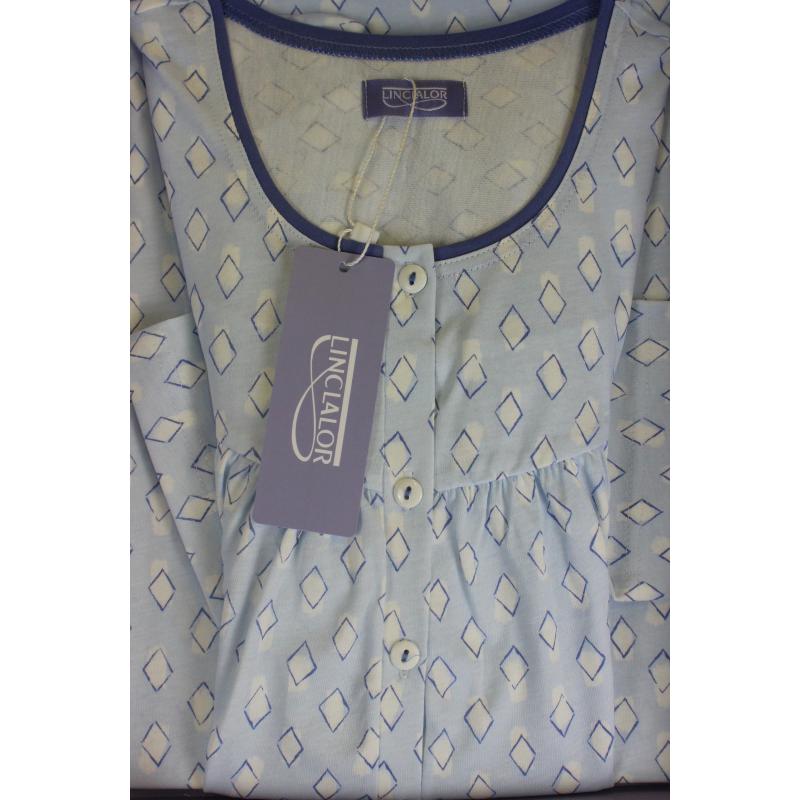 .CAMICIA NOTTE LINCLALOR 100% COTONE MAGLINA TAGLIE FORTI E CALIBRATE ART.74854