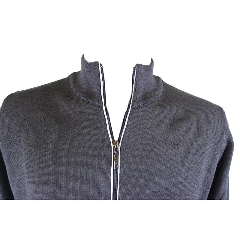 GIACCA UOMO ZIP FINO TG 7XL MADE IN ITALY MISTO LANA