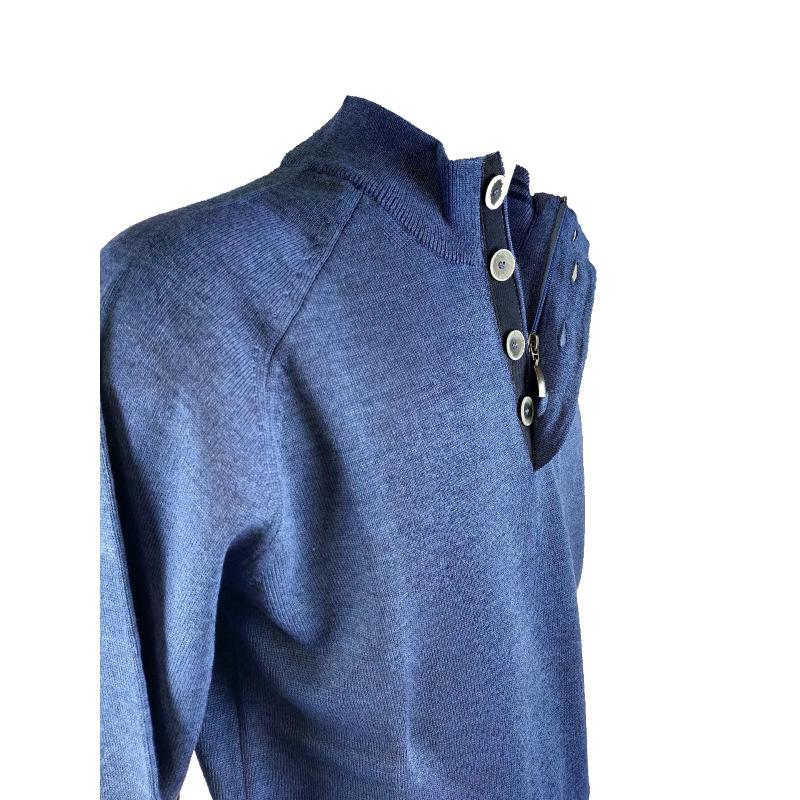 GOLF UOMO SERAFINO FINO 7XL MEZZO COLLO MADE IN ITALY MISTO LANA
