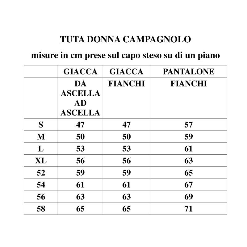 TUTA DONNA CAMPAGNOLO FELPATA APERTA CERNIERA CON TASCHE ART.8Q76286