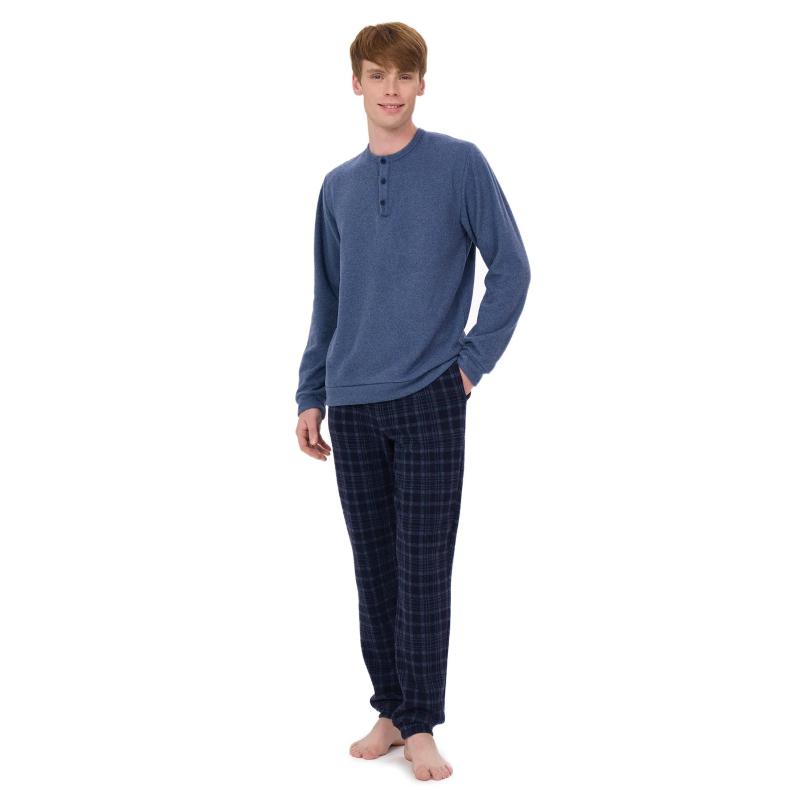 PIGIAMA UOMO RAGNO COTTON ECO PILE SERAFINO ART.U770N1 AVIO