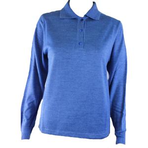 ..MAGLIA POLO DONNA 3 BOTTONI.LANA MERINOS 80% MADE IN ITALY S-M-L-XL-XXL AZZURRO
