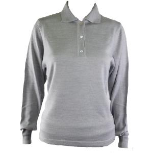 .MAGLIA POLO DONNA 3 BOTTONI.LANA MERINOS 80% MADE IN ITALY S-M-L-XL-XXL PERLA