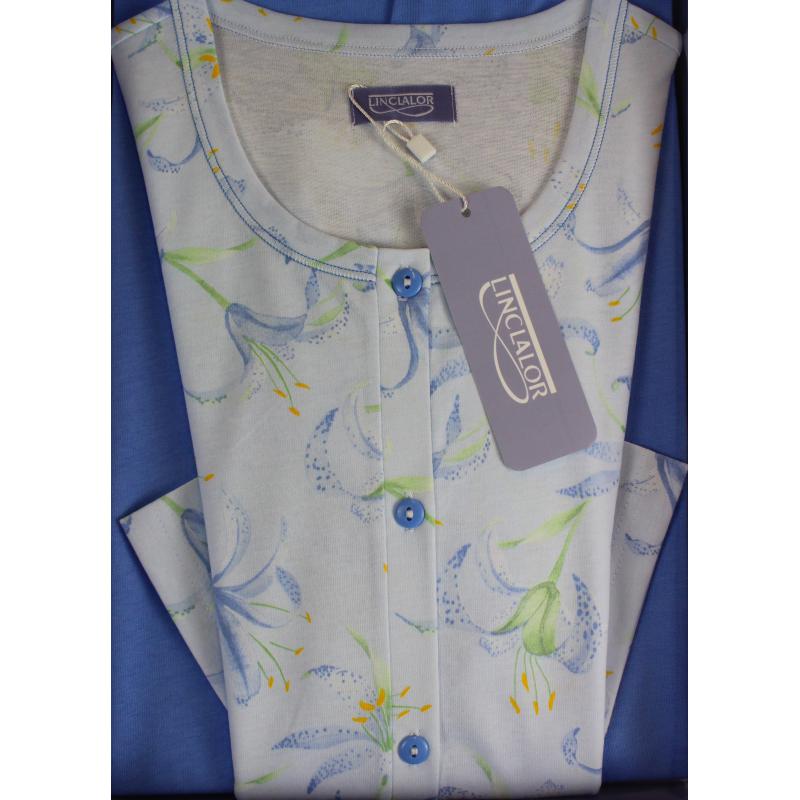 PIGIAMA DONNA LINCLALOR 100% COTONE APERTO MAGLINA TAGLIE FORTI E CALIBRATE FINO TG.64 ART.75092/75100