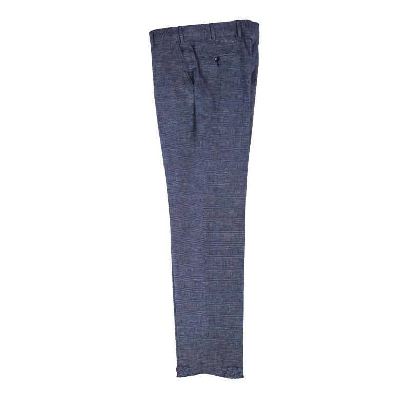 PANTALONE UOMO CLASSICO LINO E COTONE FANTASIA TG.46-62 VESTIBILITÀ COMODA TAGLIE FORTI