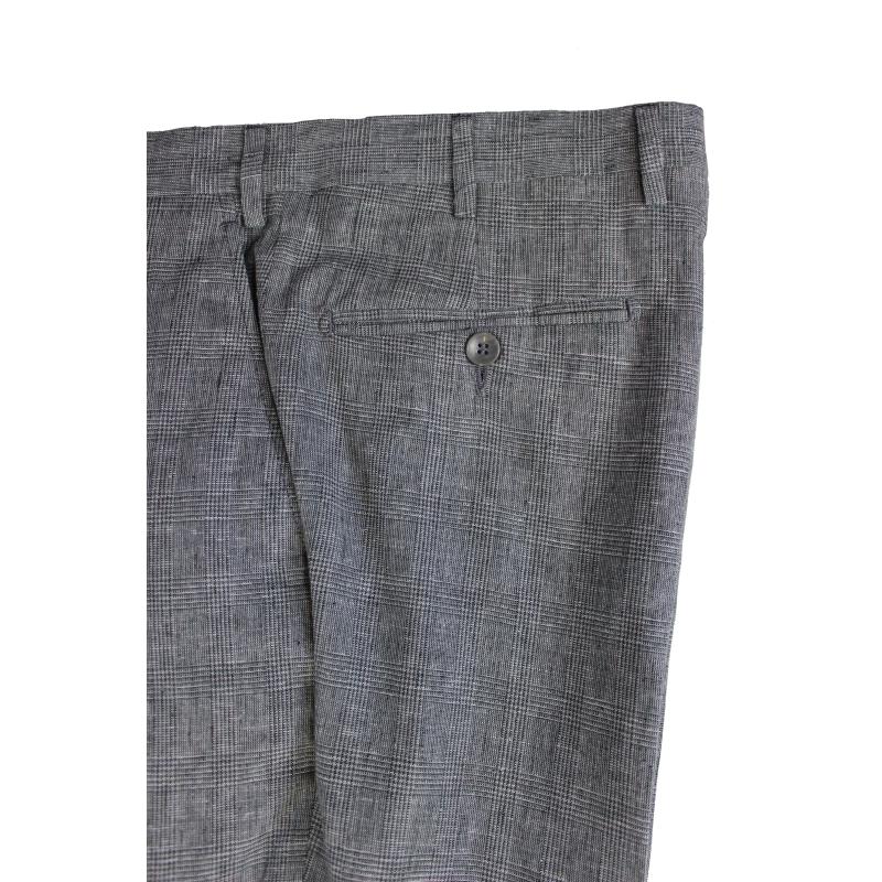 PANTALONE UOMO CLASSICO LINO E COTONE FANTASIA TG.46-62 VESTIBILITÀ COMODA TAGLIE FORTI