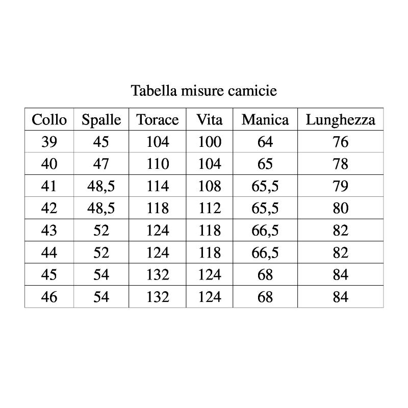 CAMICIA UOMO 100% COTONE LAVORAZIONE ARTIGIANALE MADE IN ITALY 39-46 ART.24303