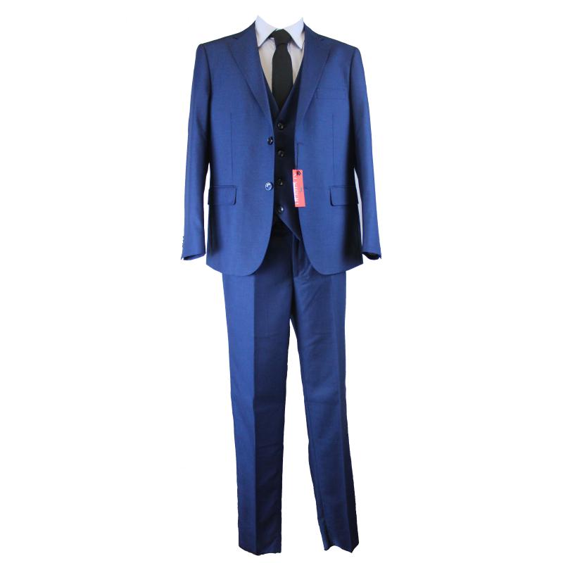 .COMPLETO UOMO CLASSICO TRE PEZZI GIACCA GILET E PANTALONE VESTIBILITÀ COMODA TAGLIE FORTI ART.242