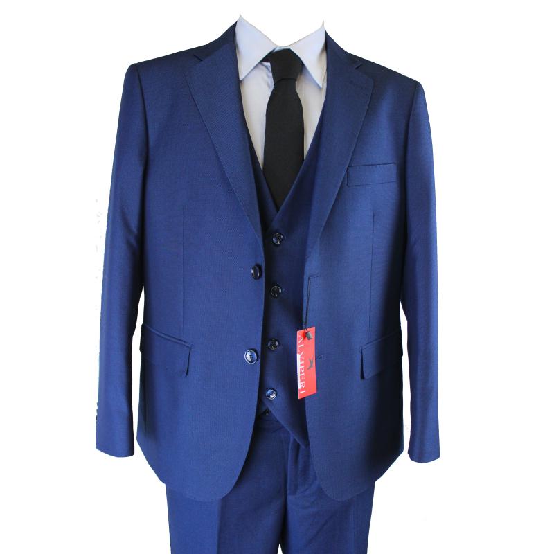 .COMPLETO UOMO CLASSICO TRE PEZZI GIACCA GILET E PANTALONE VESTIBILITÀ COMODA TAGLIE FORTI ART.242
