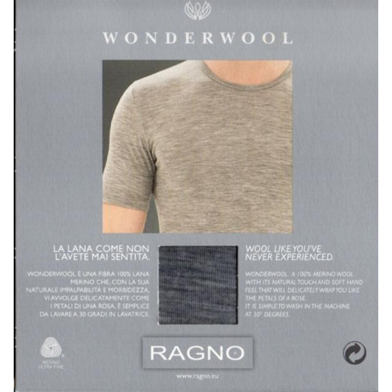 MAGLIA UOMO RAGNO PURA LANA WonderWool MANICA CORTA SUPER SOTTILE ART.602317