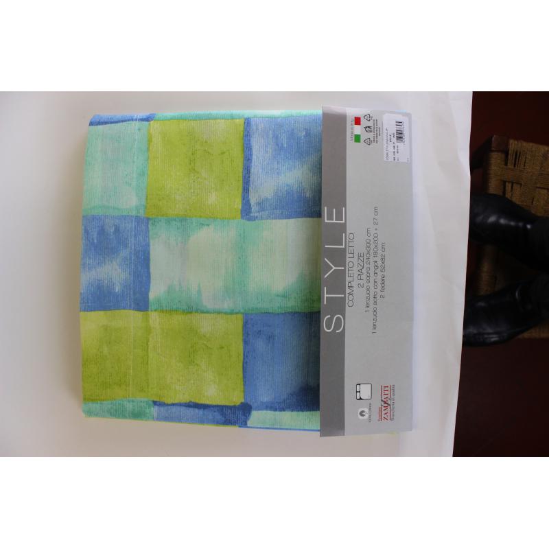.COMPLETO LENZUOLA MATRIMONIALE PURO COTONE MADE IN ITALY RITHME