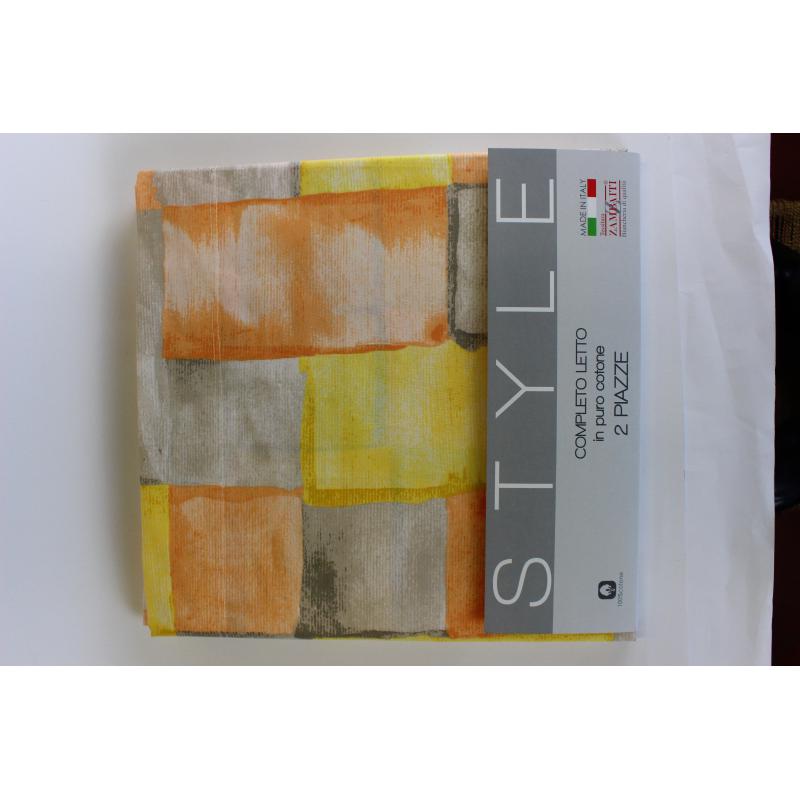 .COMPLETO LENZUOLA MATRIMONIALE PURO COTONE MADE IN ITALY RITHME