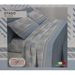 COMPLETO LENZUOLA MATRIMONIALE PURO COTONE MADE IN ITALY DYAGO